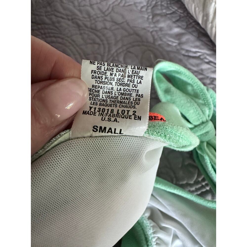Juicy Couture Y2K Vintage Terry Cloth Triangle Bikini Top Green Small - Picture 5 of 5